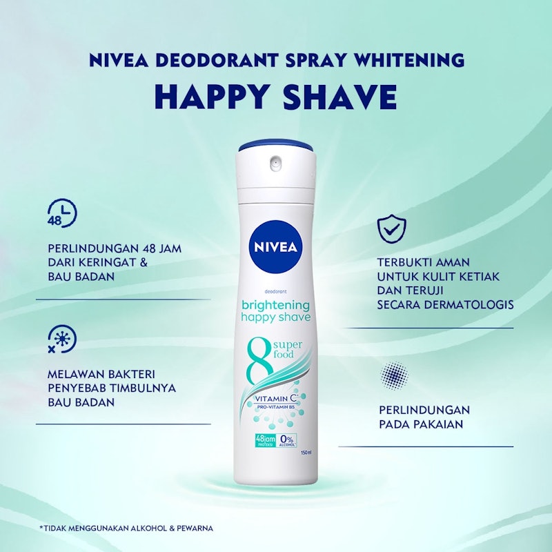Nivea Deodorant Spray Brightening Happy Shave 3