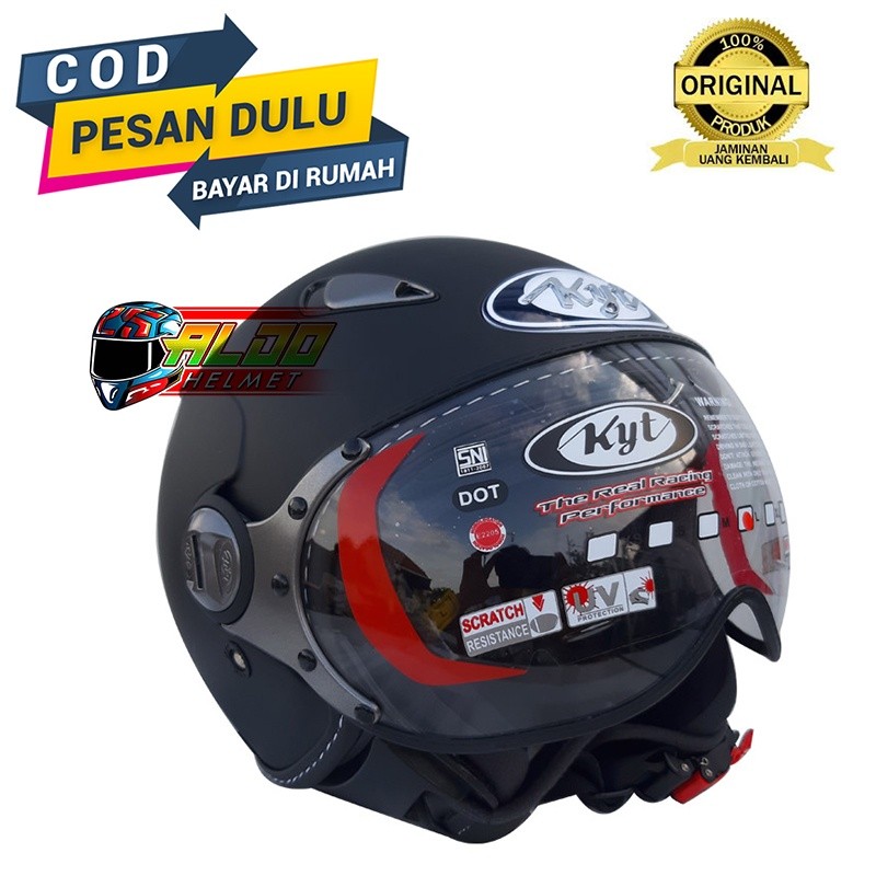 KYT Elsico Solid Black Doff 3