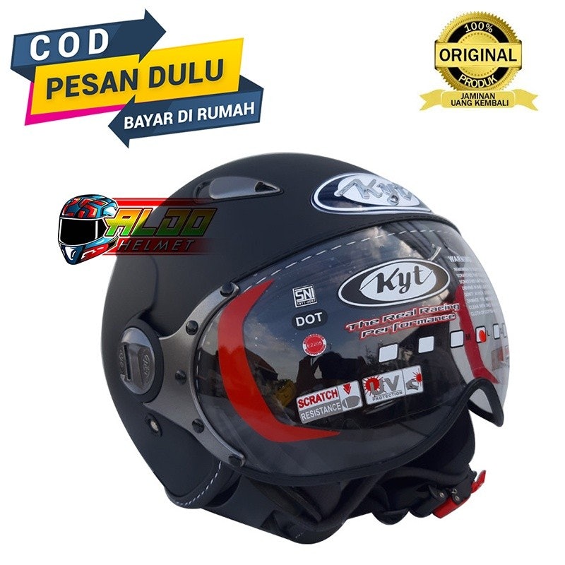 KYT Elsico Solid Black Doff 3
