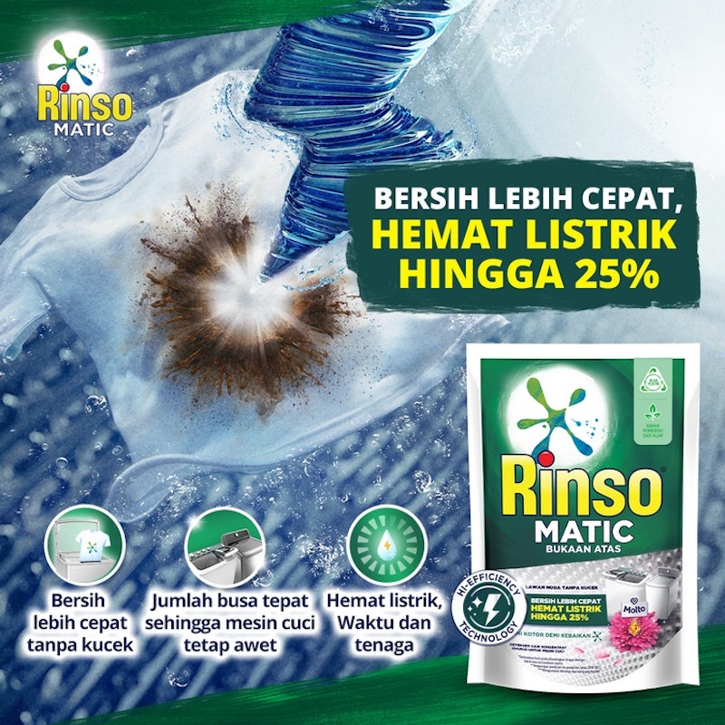 Rinso Matic Deterjen Cair Mesin Cuci Bukaan Atas 3