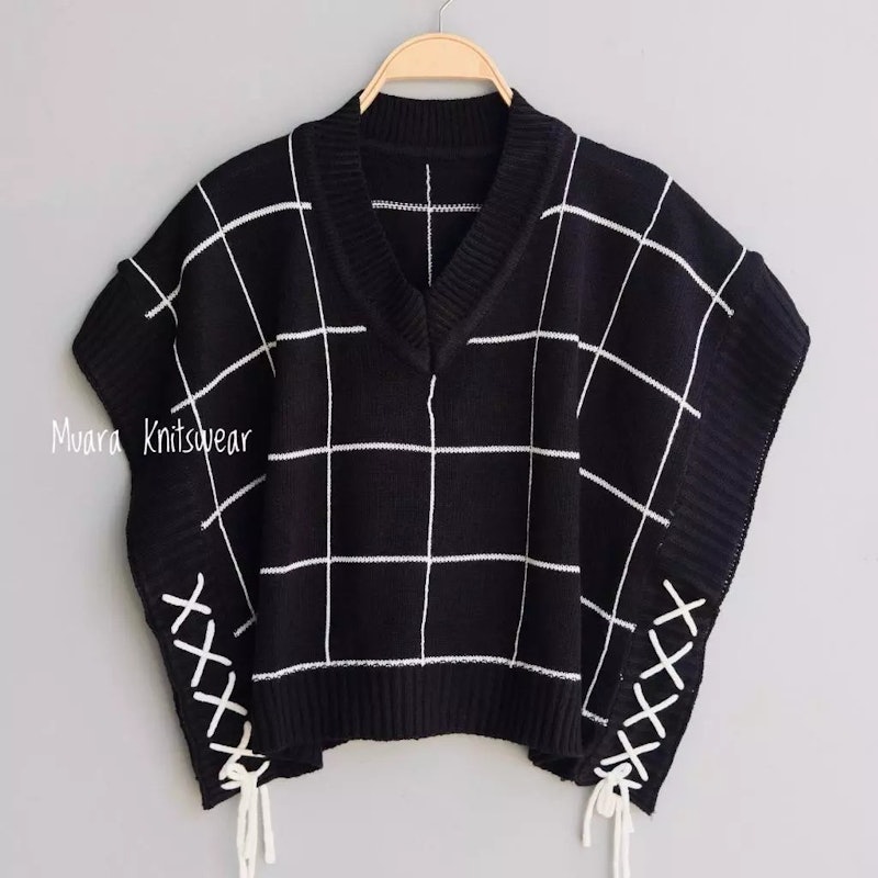 Muara Knitswear Zulaika Rompi Rajut Motif Kotak-Kotak 2
