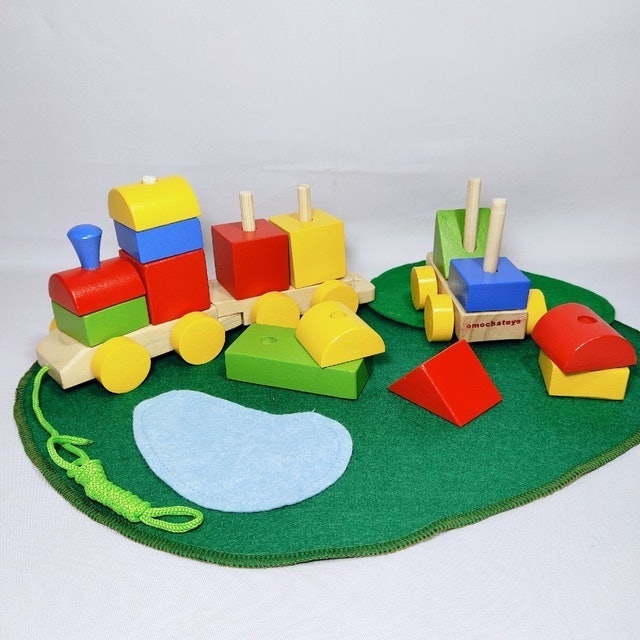 Omocha Toys  Kereta Warna BP Mainan Kayu Transportasi 