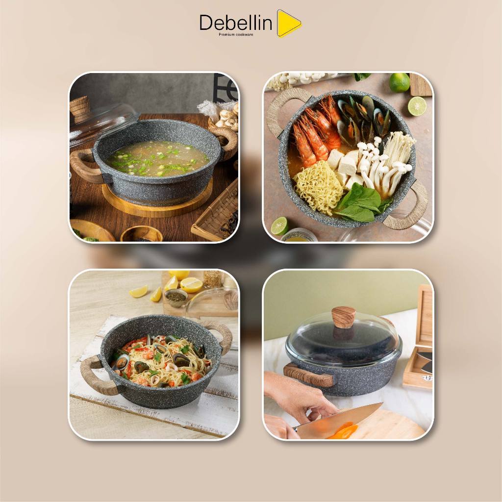 Debellin Grey Granite Shallow Casserole  5