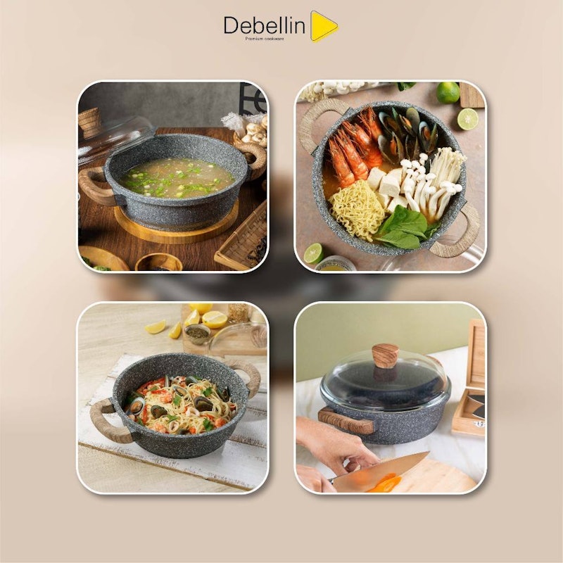 Debellin Grey Granite Shallow Casserole 5