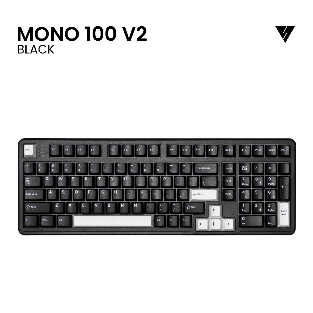VortexSeries Perangkat Solusi VortexSeries MONO 100 V2 Wired Gasket Mount Mechanical Keyboard