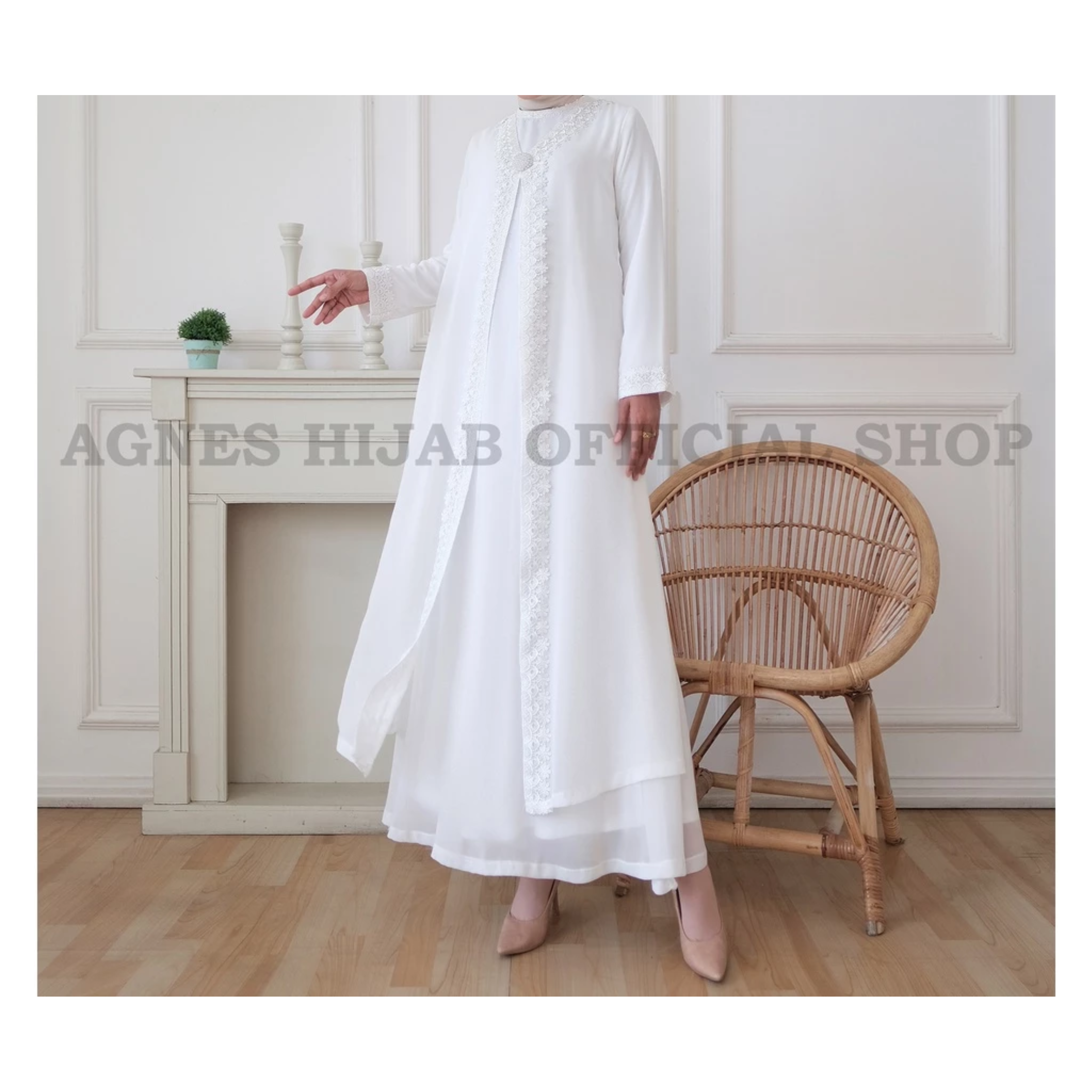 Agnes Hijab Pratama Agnes Hijab Asahy Dress Putih