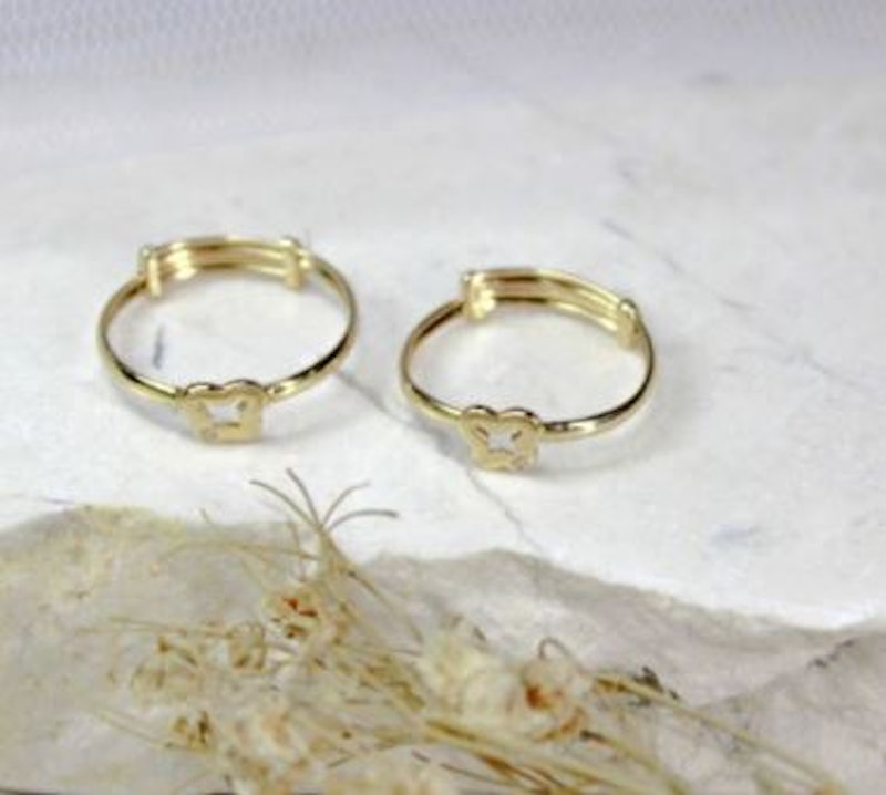 Cincin Anak Kupu Kupu Zirconia Emas Italy 3