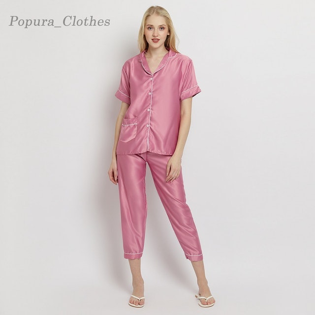 Flora Piyama Set Satin