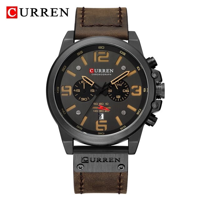 Curren Original Brand Leather Straps Wrist Watch for Men 8314
