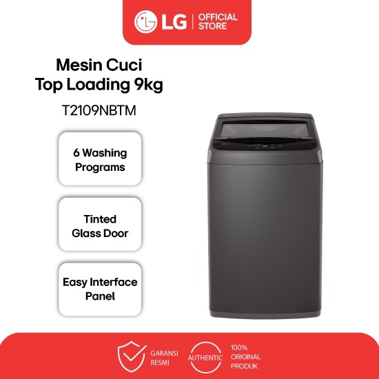 LG Electronics LG Mesin Cuci Top Loading 9kg T2109NBTM