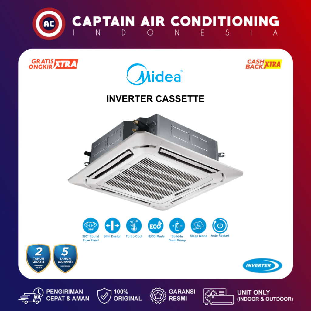 Midea Midea AC Cassette 2 PK Inverter MCD-18CRDN