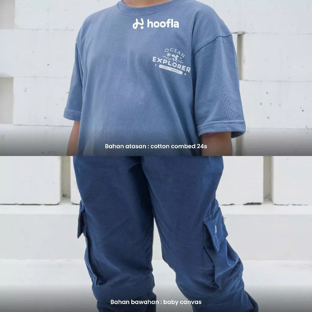 Hoofla Kids Hoofla Set Kaos Celana Cargo Anak
