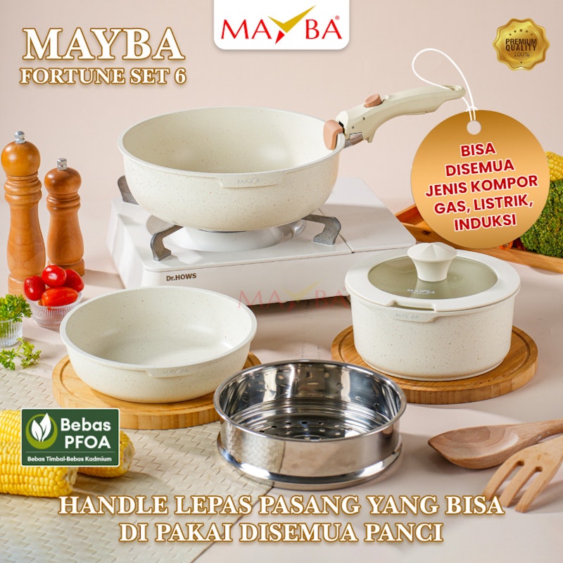 Mayba Fortune 6 Pcs Detachable Granite Pan 5