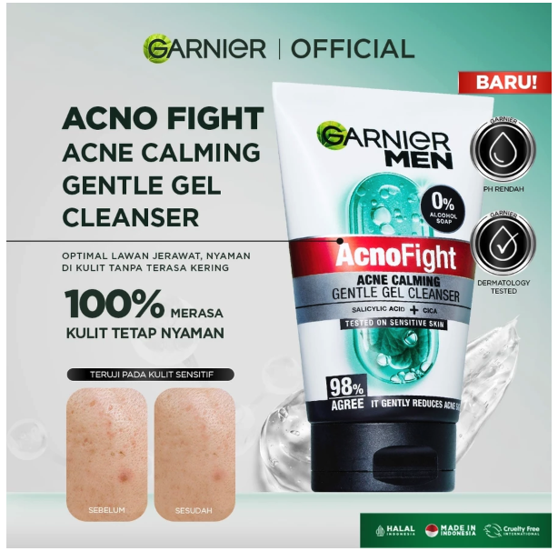 Garnier Men AcnoFight Acne Calming Gentle Gel Cleanser 