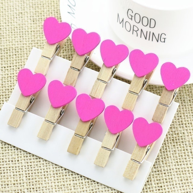 Design pub Heart Wooden Clip