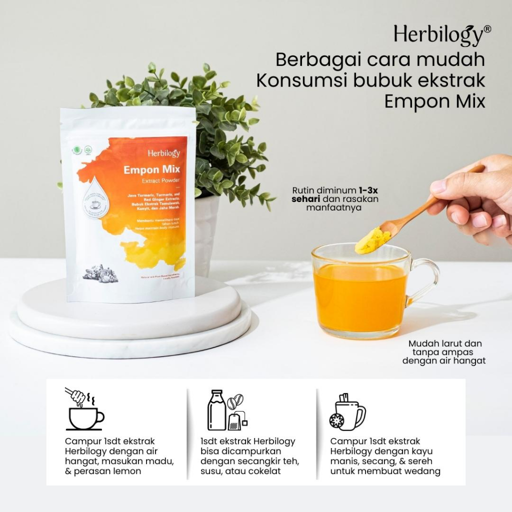Herbilogy Empon Mix (Red Ginger, Java Turmeric, and Turmeric) Extract Powder