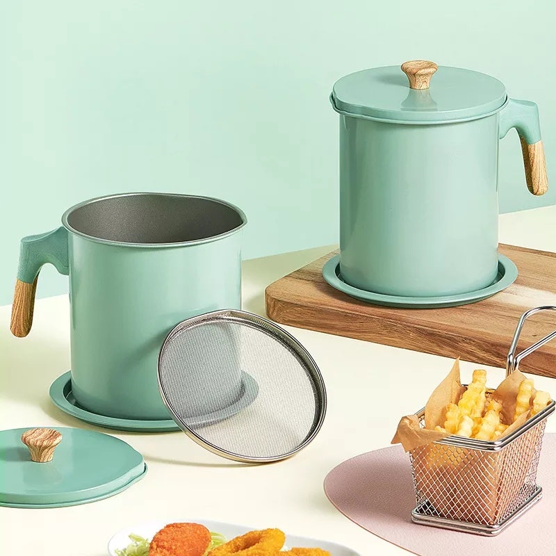 Oil Pot Wadah Penyaring Minyak Warna Pastel 2