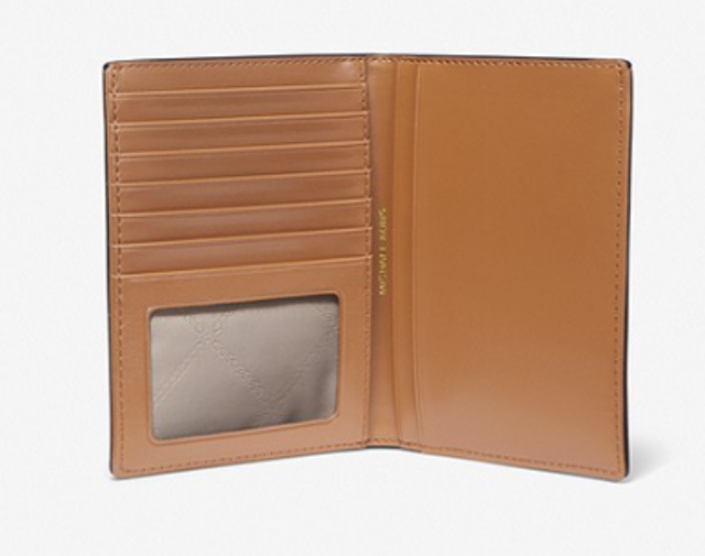 Michael Kors Bedford Travel Medium Logo Stripe Passport Wallet 34S1G07T8B