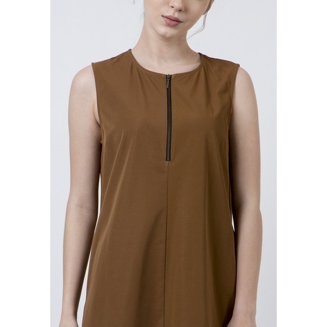 Delamibrands The Executive Front Zip Asymmetric A-Line Dress
