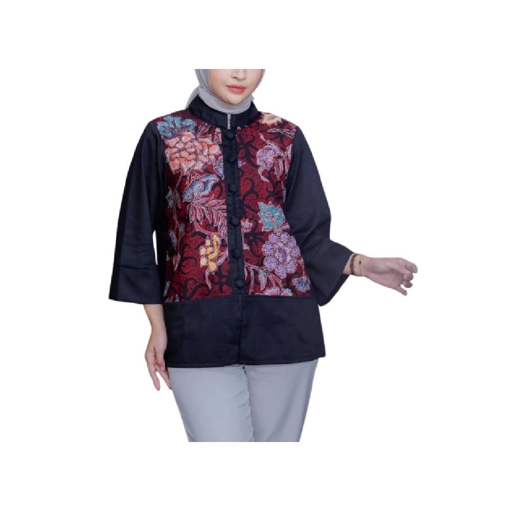 Dharma Artanti Blouse Batik Motif Kembang Lapis Trikot