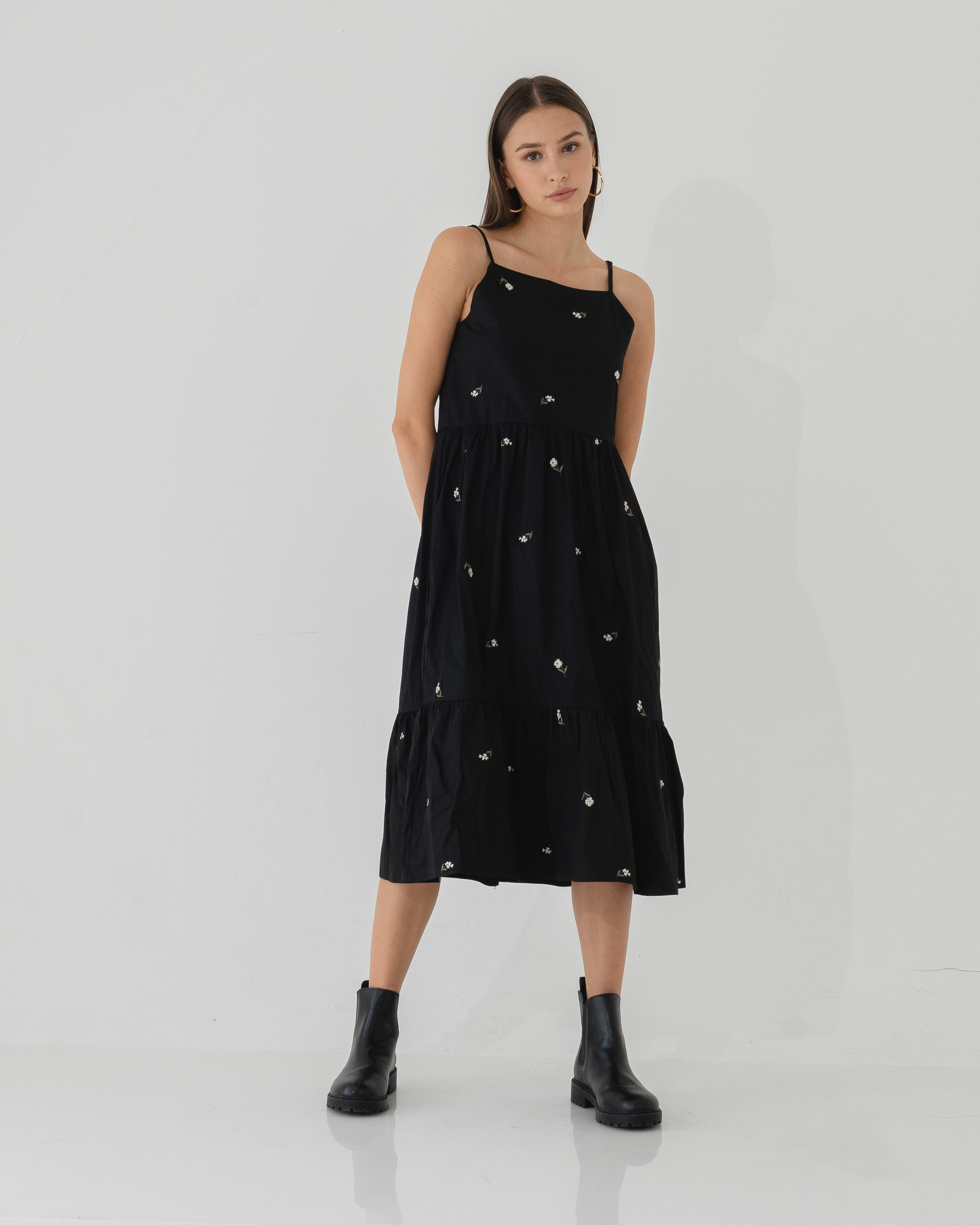 This Is April Dorothy Floral Embroidery Tiered Dress