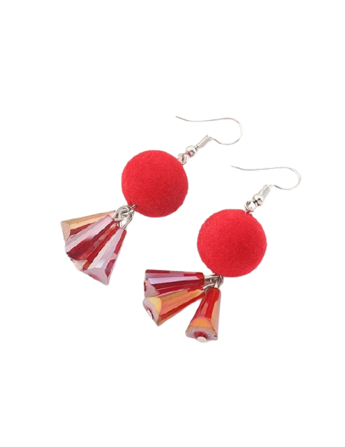  Anting Tassel Pom Glass