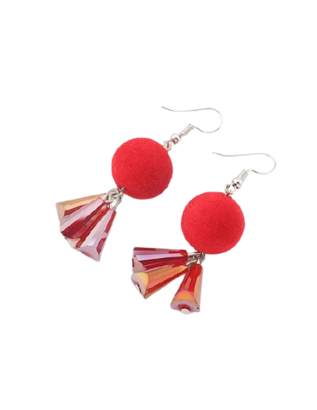 Anting Tassel Pom Glass 2