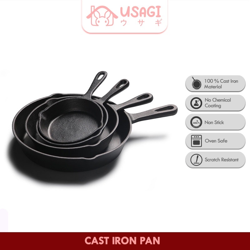 Usagi Cast Iron Fry Pan Skillet 2