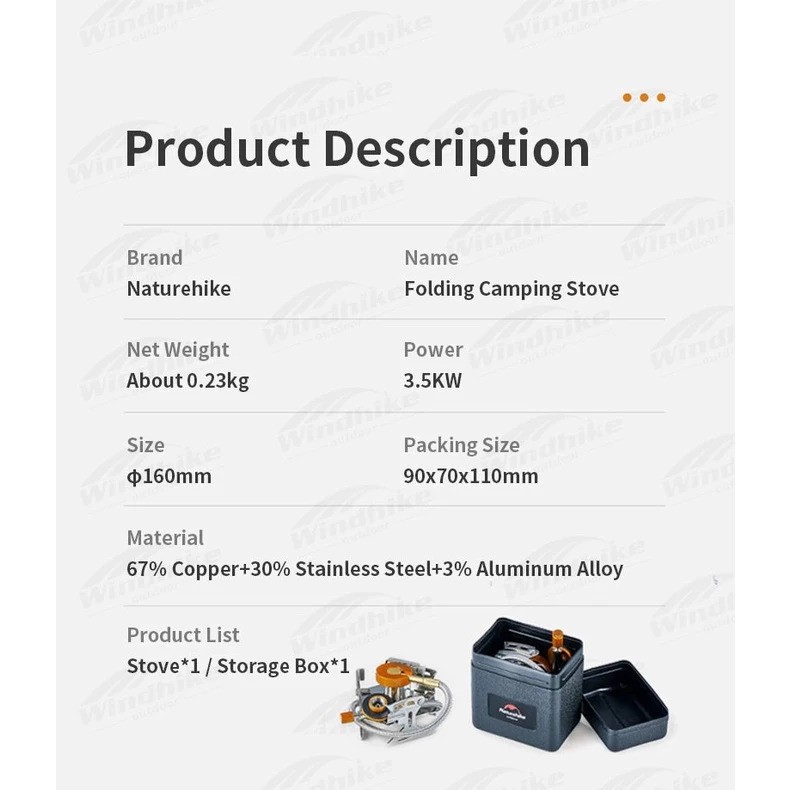 Zhejiang Naturehike Sports Products Naturhike Fodable Camping Stove NH21RJ009