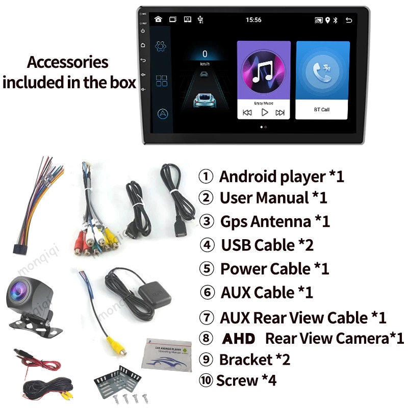 Monqiqi Universal Head Unit Android 9inch RAM 4+32GB with Fan 5