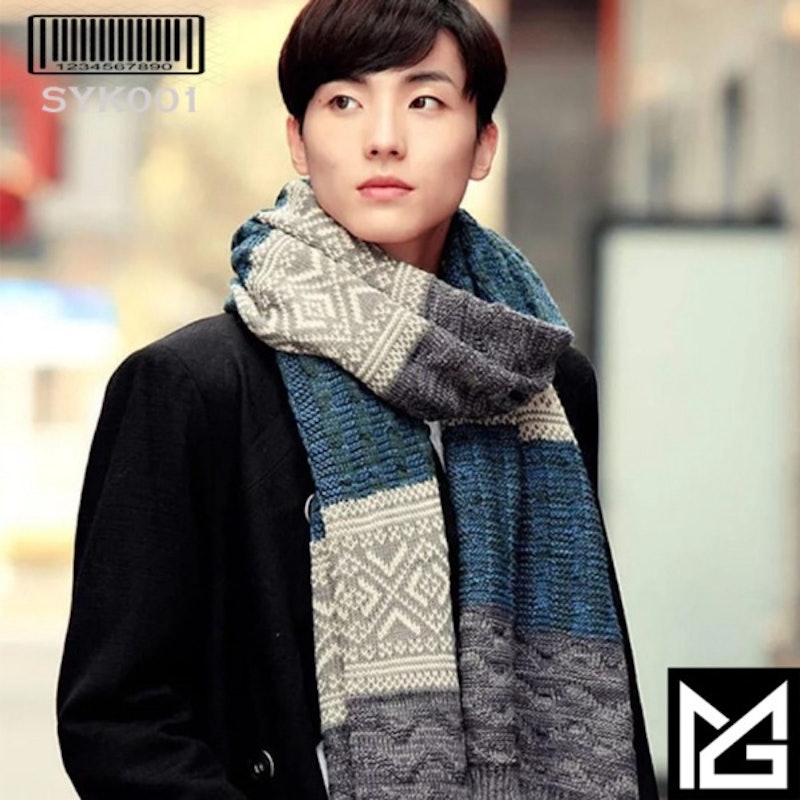 Long Acrylic Scarf Plaid 4