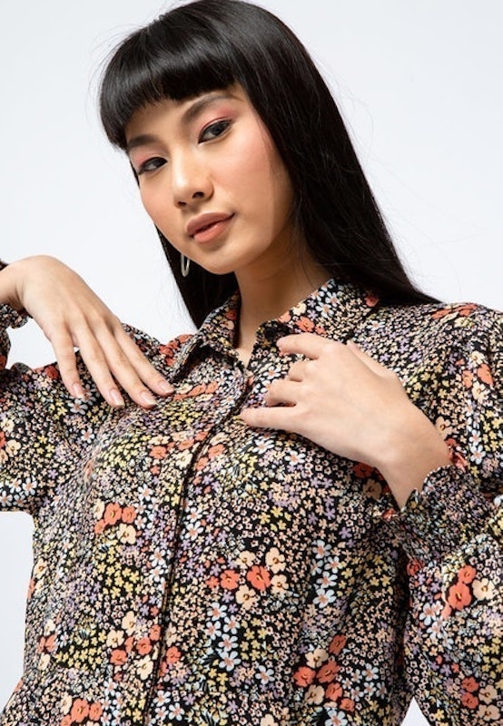 The Executive Printed Long Sleeves Mini Dress 3
