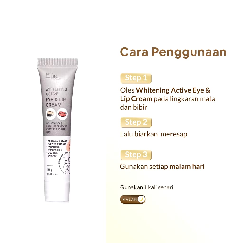 Ella Karunia Estetika Ella Skincare Whitening Active Eye & Lip Cream 