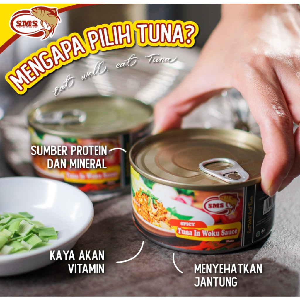 Samudra Mandiri Sentosa SMS Tuna Kaleng Flake Dalam Bumbu Woku