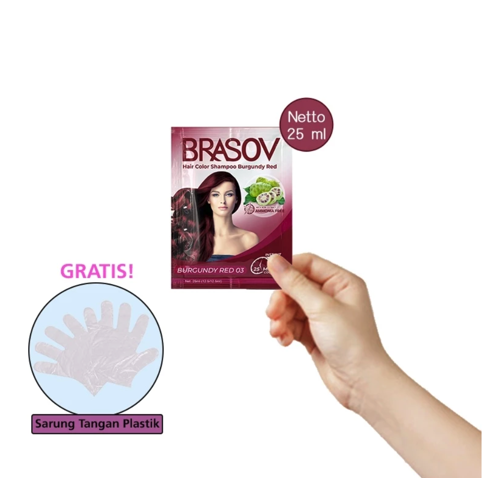 Catel Pratama Lestari BRASOV Hair Color Shampoo Burgundy Red