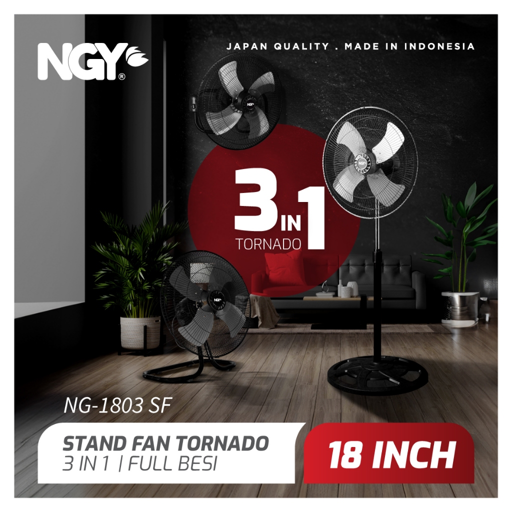 NGY Electronics Nagoya Stand Fan Tornado 3-in-1 18 inch NG-1803 SF