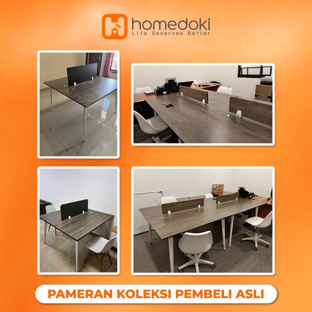 Homedoki Meja Kerja dengan Pembatas