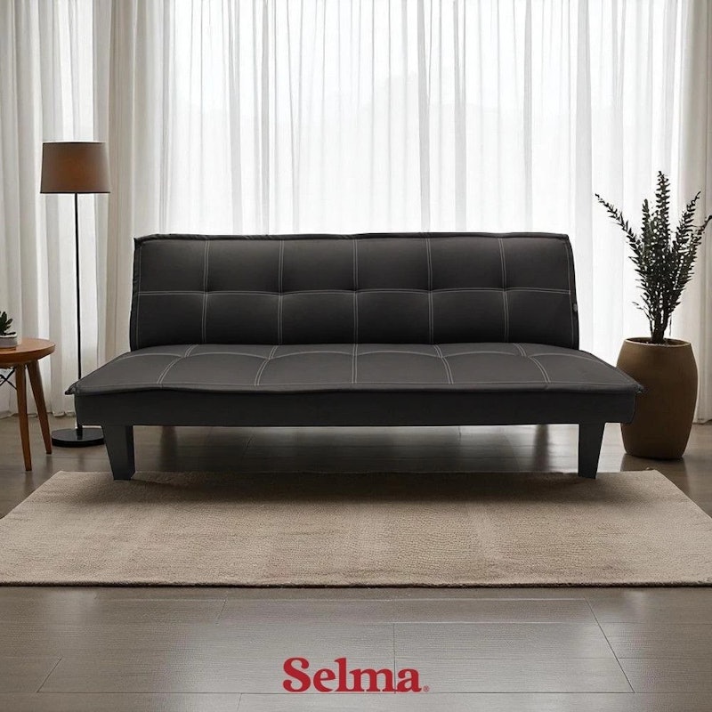 Selma Gotham Sofa Bed Kulit Hitam 5