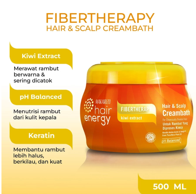 Akasha Wira International Makarizo Hair Energy Fibertheraphy Hair & Scalp Creambath Kiwi Extract