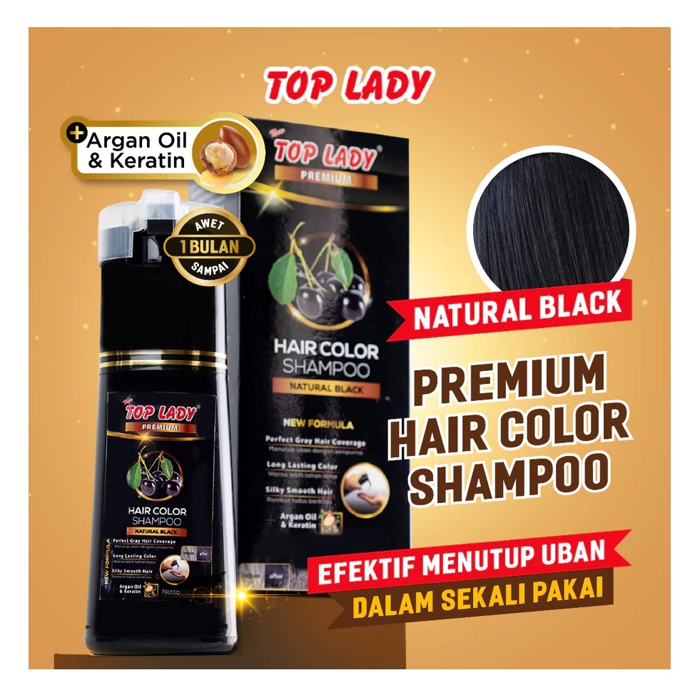 Tirta Surya Top Lady Premium Hair Color Shampoo Natural Black