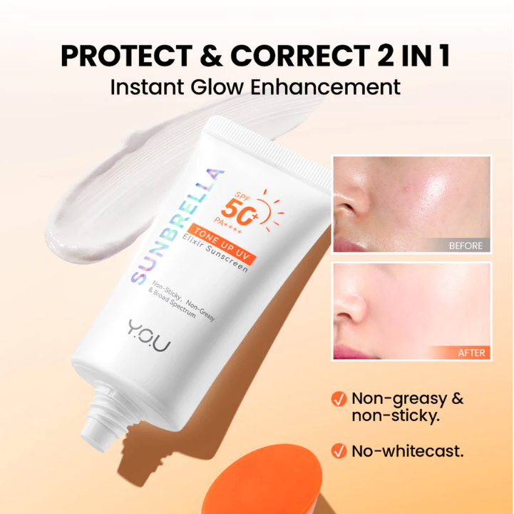 HEBE Beauty Style Y.O.U Sunbrella Tone Up UV Elixir Sunscreen SPF 50+ PA++++