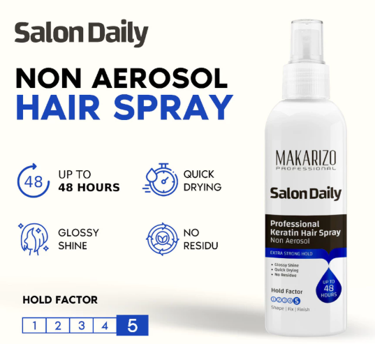 Akasha Wira International Makarizo Professional Salon Daily Professional Keratin Hair Spray Non Aeorosol
