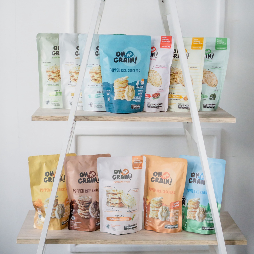 Kreasi Pangan Global Oh Ma Grain! Pop Rice Cracker Sea Salt