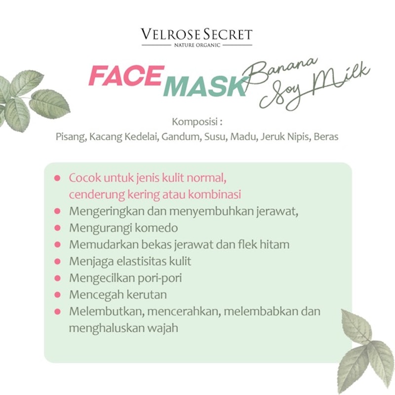 Velrose Secret Banana Soymilk Face Mask 3