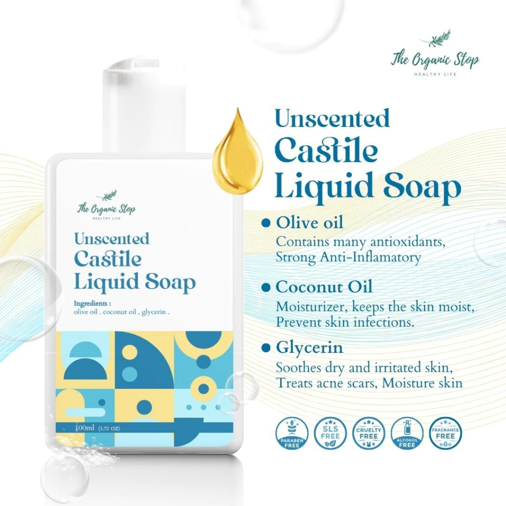 The Organic Stop  The Organic Stop Unscented Castile Liquid Soap