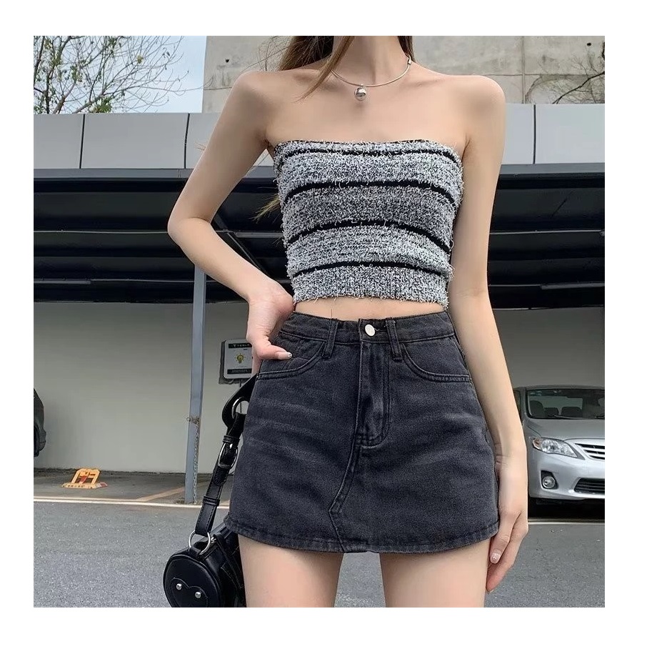  Yuruma Rok Skort Denim A-line