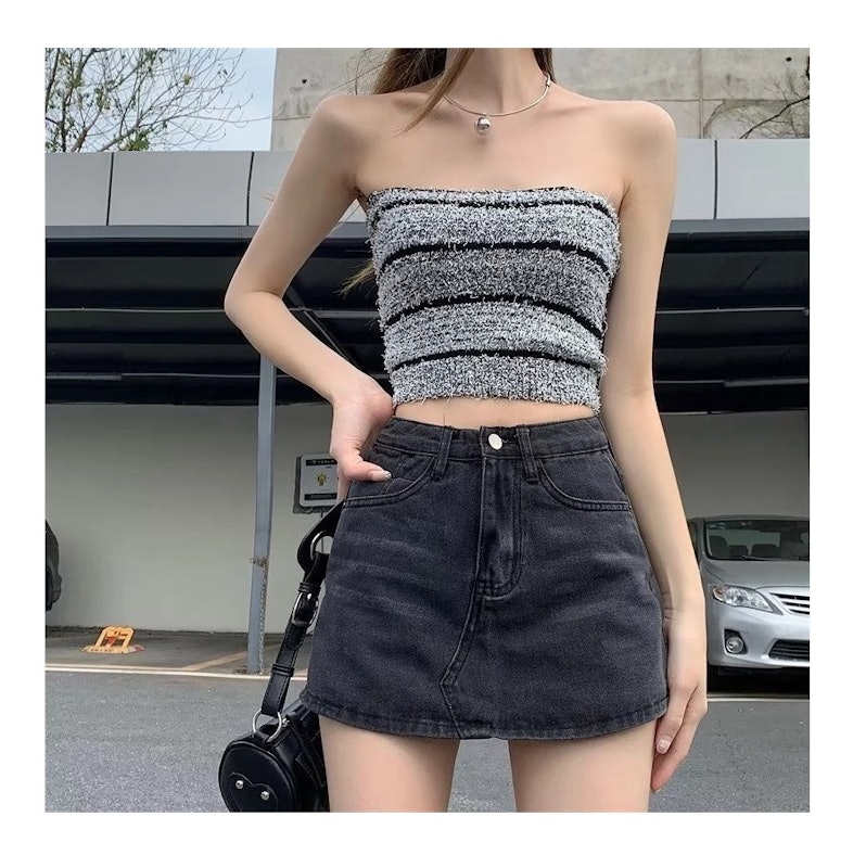 Yuruma Rok Skort Denim A-line 3