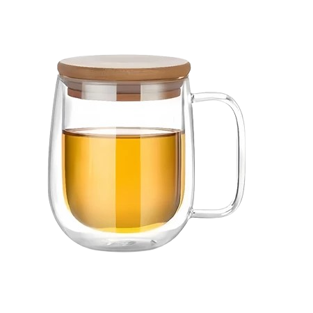 Gelas Kaca Tutup Bambu 250 Ml 1