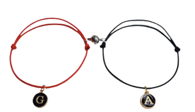 Gelang Magnet Couple Liontin Huruf Tali Tahan Air - ZBH X Circle Letter X Magnet