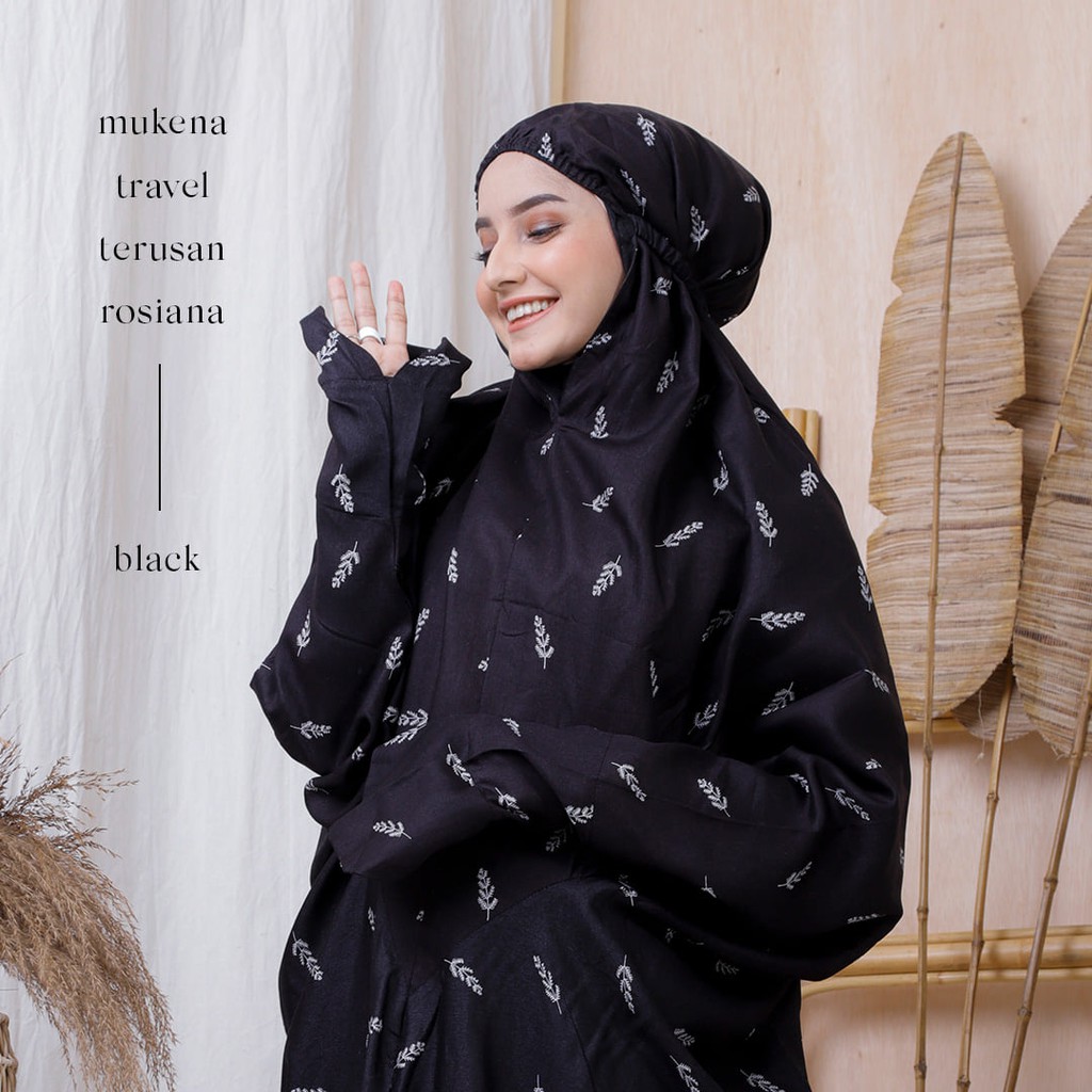  Jumuna Mukena Dewasa Terusan Rayon Traveling Motif Rosiana 